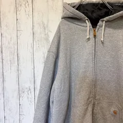 カーハート Carhartt キルティングライナー付き ジップアップ パーカー XL グレー 灰色 ロゴパッチ ワーク