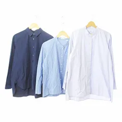 ユニクロ UNIQLO +J スーピマコットン ブラウス シャツ 長袖 3点 3着 セット まとめて M L XL 青 紺 薄紫 0605