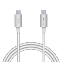 エレコム USBケーブル TypeC to TypeC PowerDelivery対応 【最大3Aで高速充電】準高耐久 USB2.0認証品 1.0m シルバー 【iPhone 16 シリーズ 対応検証済】 MPA-CCPS10PNSV [シルバー] [1m]