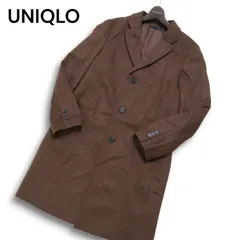 UNIQLO ユニクロ 秋冬 ガンクラブ チェック★ ウール カシミヤ チェスター コート Sz.S メンズ 茶