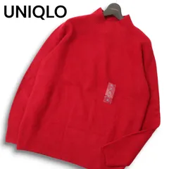 【新品 23AW】 UNIQLO ユニクロ 秋冬 3D スフレヤーン モックネック ニット セーター Sz.XL メンズ 大きいサイズ 未使用 赤