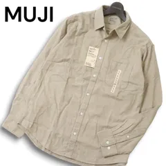 【新品 未使用】 MUJI 無印良品 秋冬 両面起毛★ 長袖 フランネル シャツ Sz.L メンズ サンドベージュ