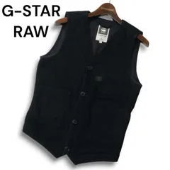 G-STAR RAW ジースター ロウ 通年 A CROTCH LINED GILET★ ロゴ ベスト ジレ Sz.S メンズ 紺 ネイビーのサムネイル