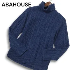 ABAHOUSE アバハウス 秋冬 LANEROSSI★ ウール ケーブル編み タートルネック ニット セーター Sz.44　メンズ