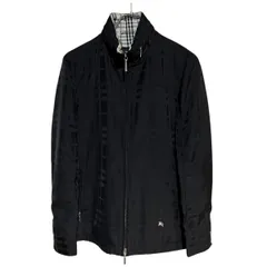 B061 BURBERRY BLACK LABEL バーバリー ブラック レーベル ジャケット ジップアップ シャドーチェック ノバチェック カジュアル 黒系 メンズ M