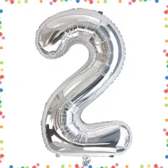 【在庫処分】012345678910-1920-2930405060708090100 誕生日 数字バルーン2銀 カーニバル ヘリウム風船 飾り付け記念日パーティー装飾銀2 男女兼用 バルーンアルミ2 大きい 40インチ しじヘリウム