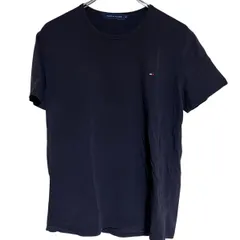 B061 TOMMY HILFIGER トミーヒルフィガー Tシャツ 半袖 シャツ ネイビー 無地 ワンポイント シンプル メンズ XL