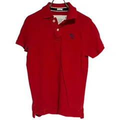 B061 Abercrombie&Fitch アバクロンビー&フィッチ ポロ シャツ 半袖 レッド ゴルフ ウェア メンズ S
