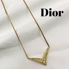 美品✨ディオールCDロゴVモチーフラインストーンレディースネックレス_ 
