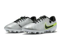 [ナイキ] メンズ サッカースパイク ティエンポ レジェンド 10 アカデミー HG ローカット サッカーシューズ ハードグラウンド用 土・人工芝対応 シルバー/ブラック DV4339-001 国内正規品 (日本の靴のサイズ寸法, 大人,  [25.5 cm]