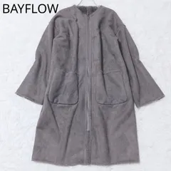 ベイフロー　ムートンコート　スエード　フェイクファー　 リバーシブル　軽量　フロントジッパー　カジュアル　シンプル　グレー　サイズ3   Mサイズ相当