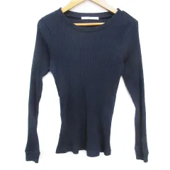 ケイビーエフ KBF アーバンリサーチ リブニット カットソー 長袖 ラウンドネック 無地 F 紺 ネイビー /FF28