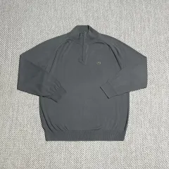 XL LACOSTE ラコステ グレー ハーフジップ コットン ニット