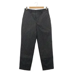 【中古】COMME des GARCONS ストライプ スラックス サイズM 黒 1E-P012 コムデギャルソン[91]