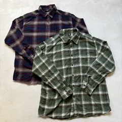 【2点セット】【メンズXXLサイズ】UNIQLO ユニクロ 長袖 ネルシャツ チェックシャツ カジュアル アメカジ 秋 冬 大きいサイズ