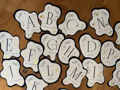 結婚式 ウェディング テーブルナンバー【A~L】12枚 ペーパーアイテム 金箔