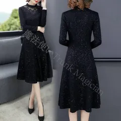 特価パーティードレス 大きいサイズ ロング丈 結婚式 40代 袖あり 長袖 フォーマルドレス レースワンピース お呼ばれ 二次会 披露宴 謝恩会 CCLTZH1113P500