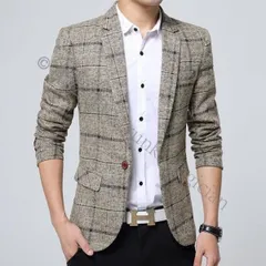 タイムセールジャケット メンズ サマージャケット カジュアル 春 アウター チェック柄 メンズジャケット テーラードジャケット ビジネス高級 紳士服 CCLTZH1113P432