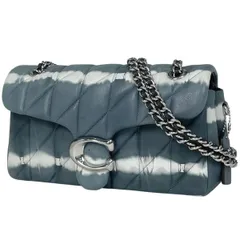コーチ COACH タビー ショルダーバッグ 26 チェーン キルティング ショルダーバッグ レザー ブルー ホワイト CU083 レディース 【中古】