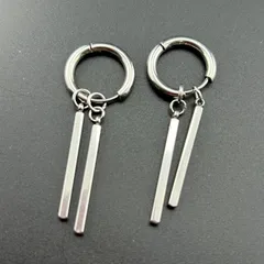 【新品】【ネコポス】アクセサリー ピアス シルバー カラー 揺れる シンプル フープ メンズ レディース◆