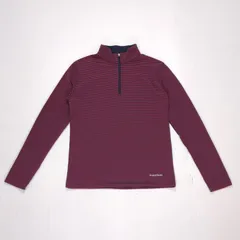 レディース　WIC.ボーダー ロングスリーブジップシャツ 1114545 レッド L