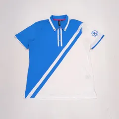 メンズゴルフポロシャツ ブルー Lのサムネイル
