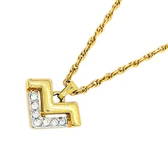 美品 Mario Valentino マリオ ヴァレンティノ  ラインストーン ロゴトップチェーンネックレス #25