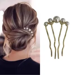 パール ヘアアクセサリー かんざし 和装 洋装 両用 ゴールド 上品 結婚式 入学式 フォーマル 髪飾り レディース