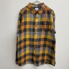 Columbia シャツ ポケット付き チェック イエロー/ブラウン ボタンダウン【メンズM】