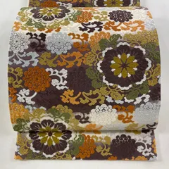 ✰✰河合織物 袋帯 未使用★美★ 河合美術織物 斜め格子に花菱文様 唐織袋帯【未着用品】 | かわの屋