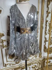 シルバー スパンコール ジャケット