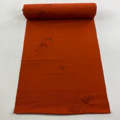 反物 優品 羽尺 羽織 和装コート 竹 赤茶 正絹 【中古】