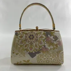 和装バッグ 優品 フォーマル 金鷲 華文 楓 金糸 箔 クリーム 正絹 和装小物  【中古】