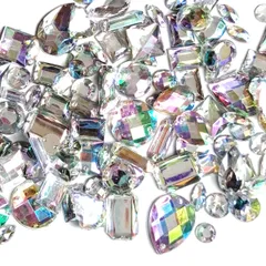 ラインストーン アソートセット パーツ ビーズ 縫製 DIY手作り素材 2穴 アクリルストーン 約200個入り