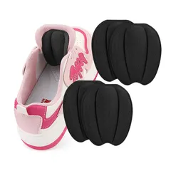 足の甲 パッド 4枚 靴のフィット感 微調整 靴ズレ防止 足背の防磨は 甲の痛み 甲高 タンパッド クッションインソール 前足パッド かかとパッド ビジネスシューズ 革靴 ローファー 甲 クッション調整 ブラック アプリコット (ブラック ワンサイズ)