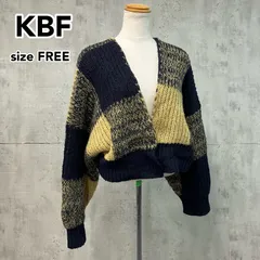 KBF ケービーエフ パッチワーク風 Vネックセーター FREE バイカラー ★ ◇■