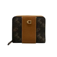 COACH(コーチ) 2つ折り財布美品  ビルフォールド ウォレット・ホース アンド キャリッジ プリント CR992 ダークブラウン×ブラウン レザー