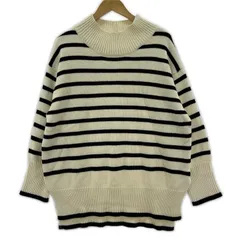 GLOBAL WORK グローバルワーク ボーダー ハイネックニット sizeM/ホワイト×ブラック