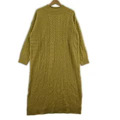 Rope Picnic ロペピクニック ケーブル編み ニットワンピース size40/イエロー