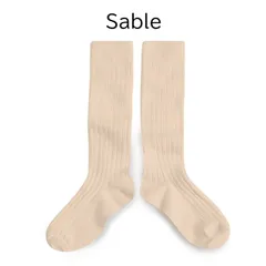 【新品・未使用】collegien(コレジアン) La Haute 【Sable】Ribbed Knee-high Socks キッズ リブニーハイ 靴下【2950】13.5cm〜21cm
