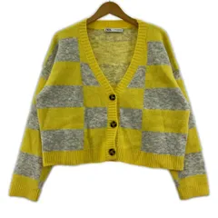 ZARA ザラ  ニットカーディガン sizeEUR M/イエロー×グレー