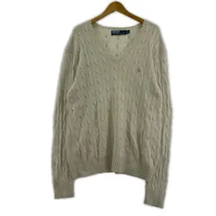 POLO RALPH LAURENポロ ラルフ ローレン Ⅴネックワンポイントニット sizeL/オフホワイト