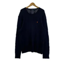 POLO RALPH LAURENポロ ラルフローレン  ケーブルニット ワンポイント刺繡ニット sizeL 180/100A/ネイビー