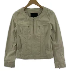 UNTITLED アンタイトル フェイクレザー ノーカラージャケット size1/ライトグレージュ
