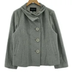 INDIVI インディヴィ アンゴラ混 ショートコート size42/ライトグレー