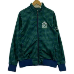 FILA GOLF フィラゴルフ 裏フリース ギンガムチェックジャケット sizeLL/グリーン×ブルー