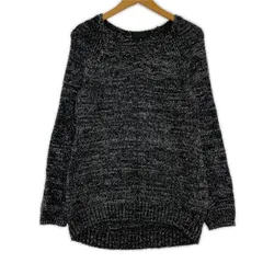 UNTITLED アンタイトル ミックス糸 Ⅴネックニット size2/ブラック系