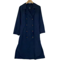 nano universe ナノユニバース 中綿 ロングコート size36/ネイビー