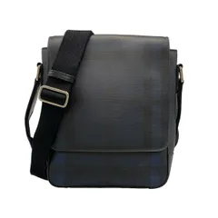 BURBERRY/Burberry(バーバリー) ショルダーバッグ - ネイビー×黒 チェック柄/メッセンジャーバッグ レザー