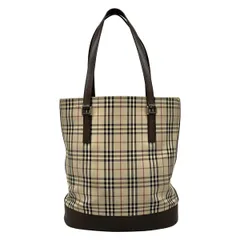 BURBERRY/Burberry(バーバリー) トートバッグ - ベージュ×ダークブラウン×マルチ チェック柄 レザー